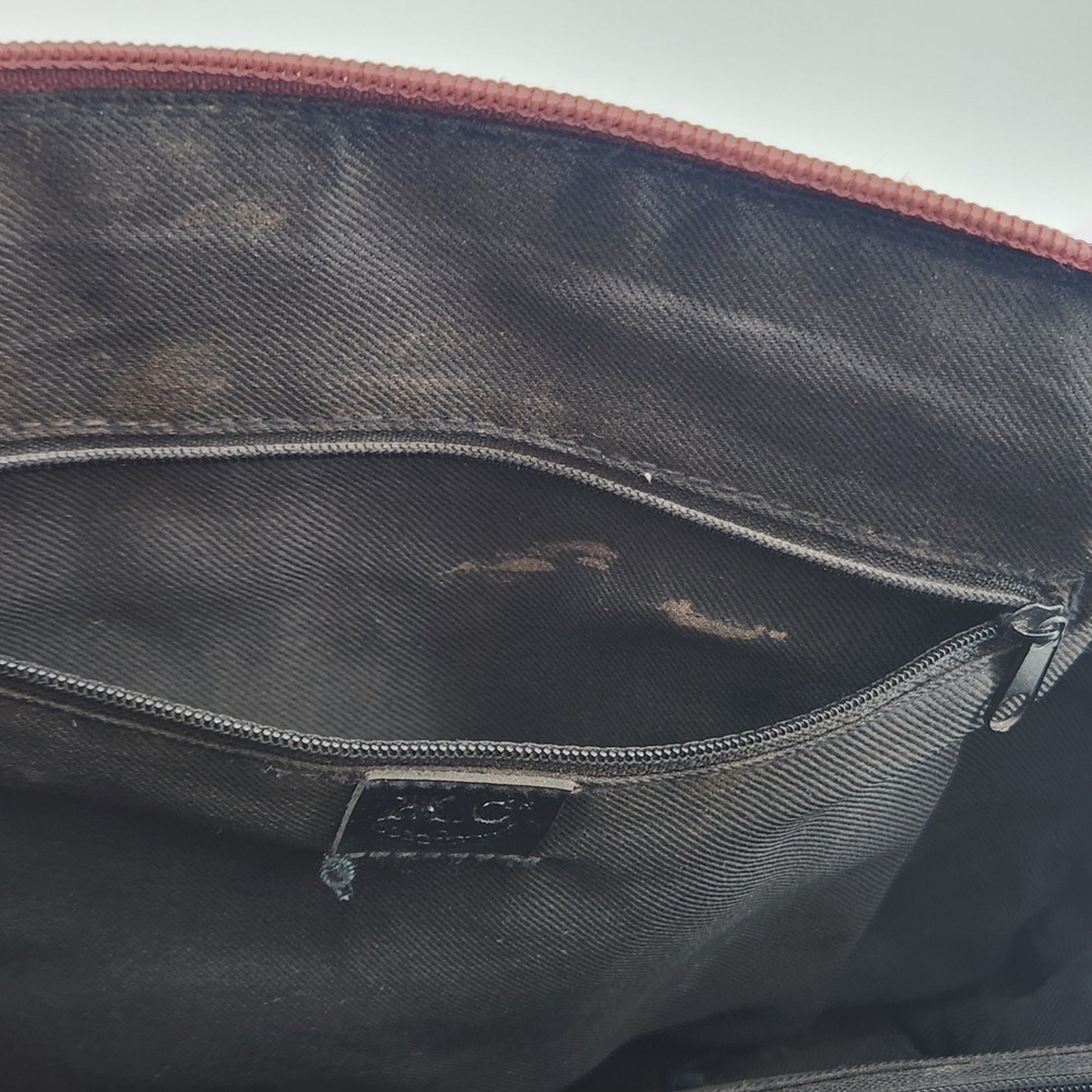 M.C.‎ Croc Embossed Leather Satchel Bag Brown Structured Handbag - Picture 16 of 16